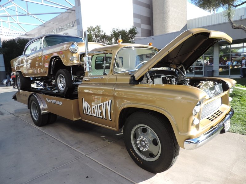 55 Chevy and Hauler Right Side